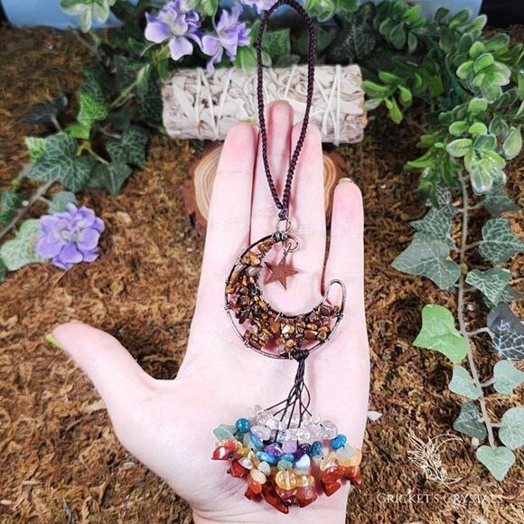 Handmade Tiger's Eye Crystal Moon Décor #1 - Picture 3 of 3